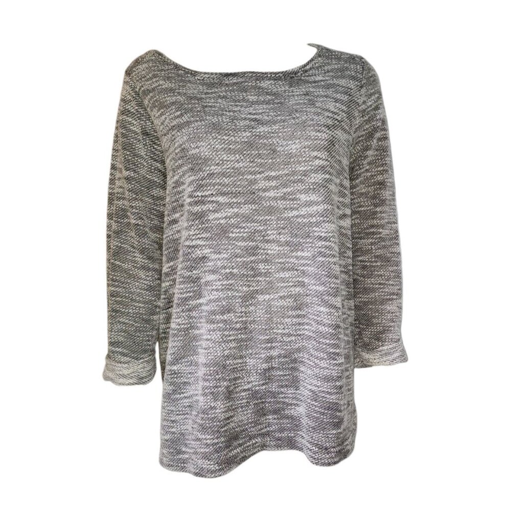 Croft & Barrow Sweater Top Womens Plus Size 1X Pullover Gray 3/4 Sleeve Comfort‎